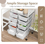 GOFLAME 10-Drawer Rolling Storage Cart, Art Craft Storage Organizer on Wheels - Image 4