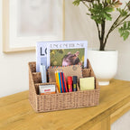 DINGTAI Rattan Desk Organizer, Tabletop Mail Holder, 5 Slot Mail Organizer - Image 8