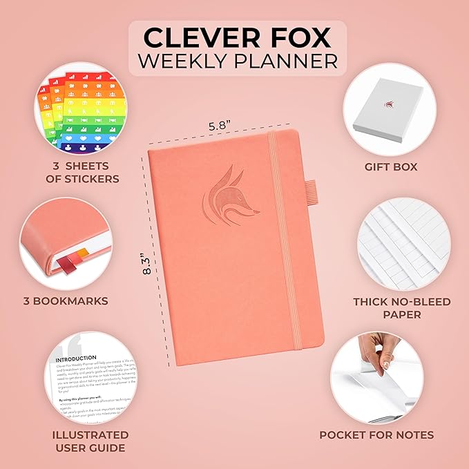 Clever Fox Planner – Undated Weekly & Monthly Planner - Image 2