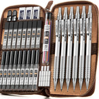 nicpro 33pcs metal mechanical pencil set in leather, main product view