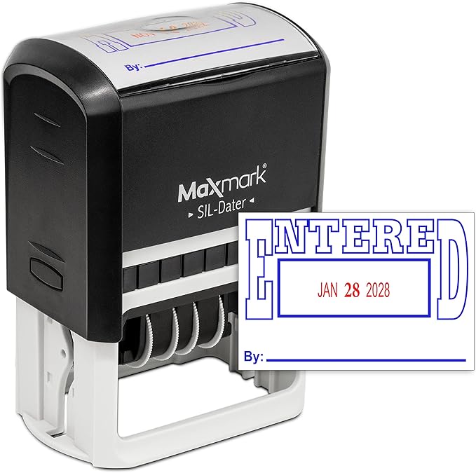 MaxMark Large Self-Inking Rubber Date Office Stamp by Maxmark