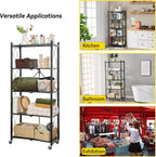 brian & dany 5-tier foldable storage shelves with showing dimensions