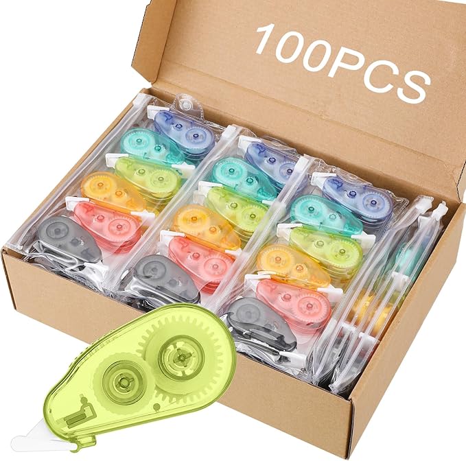 Chivao 100 Pack Mini Correction Tape Bulk Ink Corrector Eraser Tape Set Cute by Chivao
