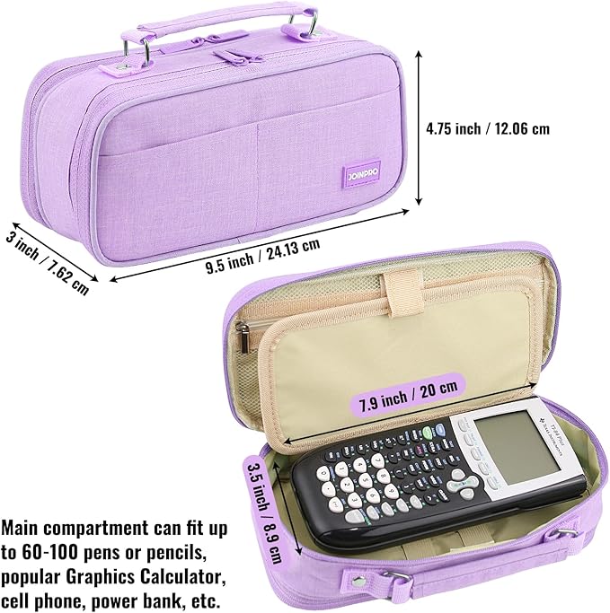 JOINPRO Pencil Case, Large Capacity Pencil Case Organizer; Double Zipper - Image 2