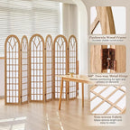 Asnefeli 6 Panel Japanese Room Divider, Shoji Style Partition Divider, Fully - Image 3