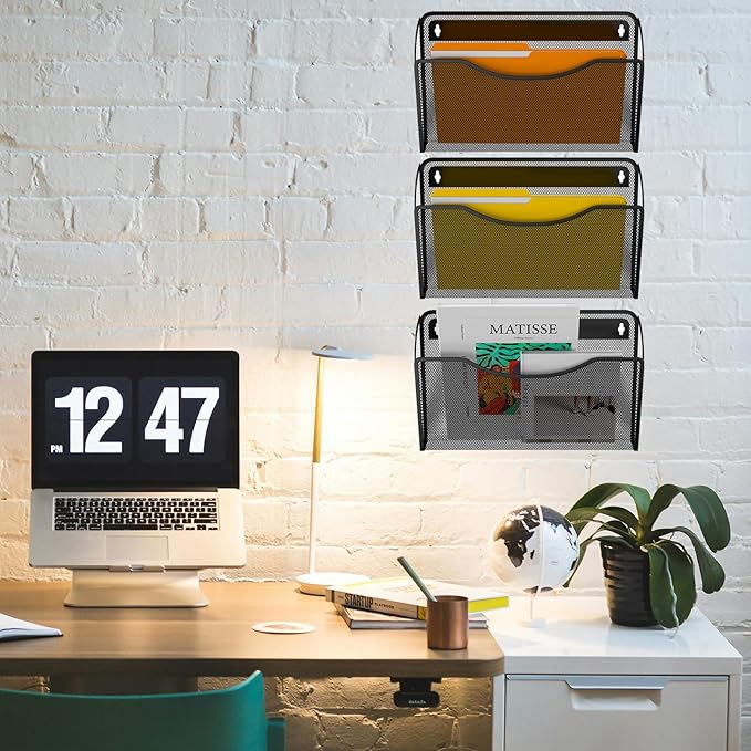 Gawerk 6 Pack Wall File Organizer, Mesh Hanging Metal Vertical Wall Mounted - Image 6