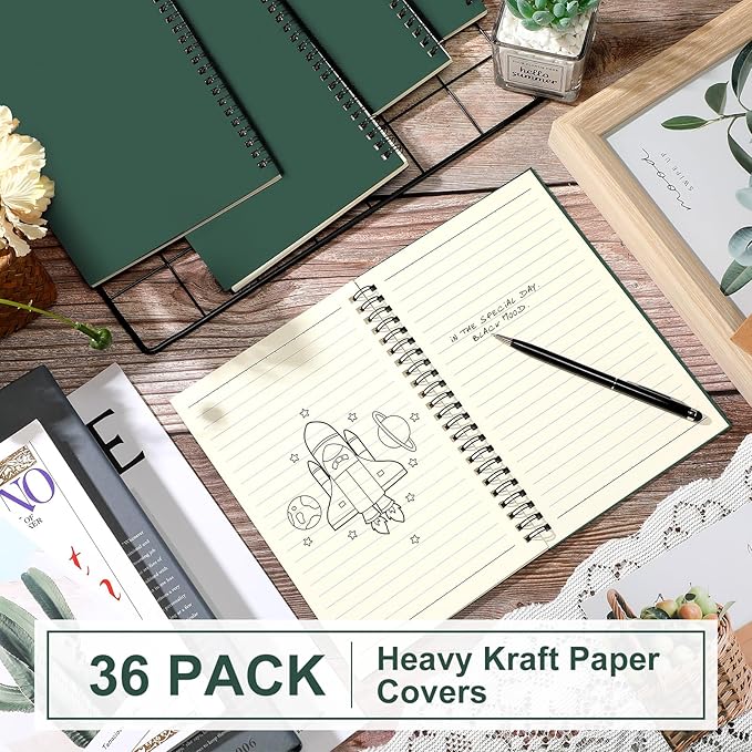 Yahenda 36 Pcs Spiral Notebook Bulk A5 Journal Lined 8.3'' x 5.5'' Writing - Image 4