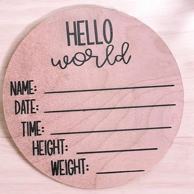 Silva lining designing Baby Shower Sign, Newborn Girl Nursery Decor, Wood round - Image 2