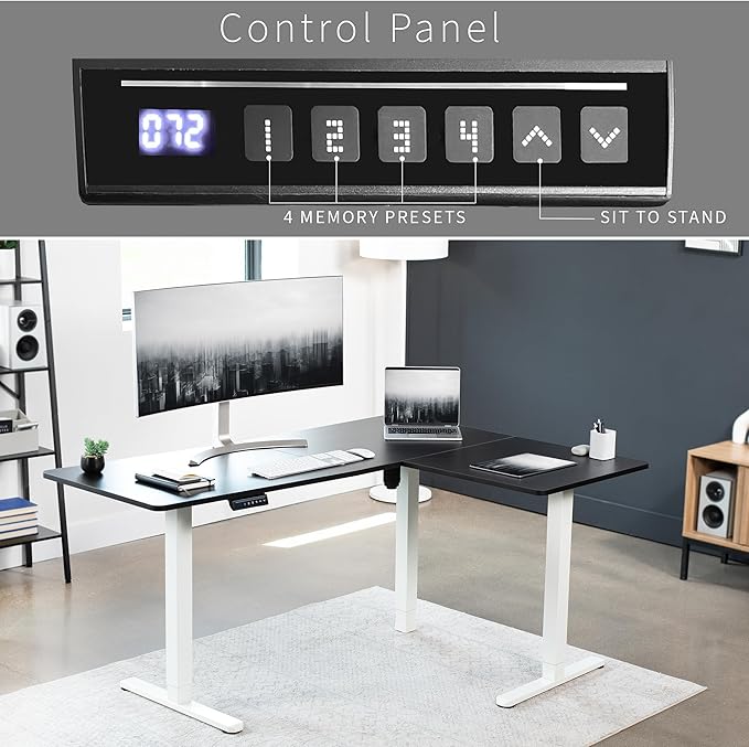 VIVO Electric Corner 63 x 47 inch L-Shaped Standing Desk, Memory Height - Image 5