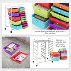 Giantex 15-Drawer Organizer Cart Office School Storage Cart Rolling Drawer Cart - Image 4