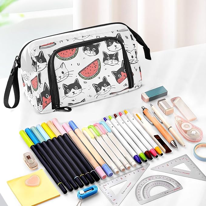 Bolaz Big Capacity Pencil Pen Case Pouch Bag School College Office Organizer - Image 5
