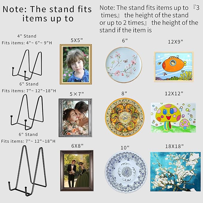 3 Pack 6" Metal Square Plate Stands - Image 7