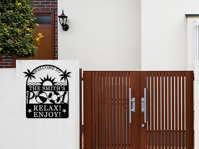 Personalized Pool Sign, Pool Gift, Custom Pool Decor, Custom Metal Pool Sign - Image 7