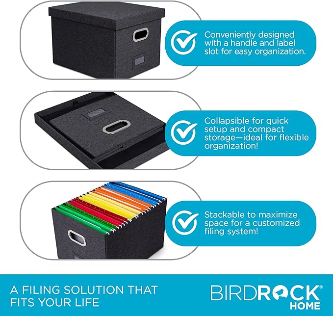 Internet's Best Collapsible File Storage Organizer | Decorative Linen Filing & - Image 6