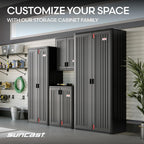 suncast 30" heavy-duty resin garage cabinet, lockable, dark, view 9