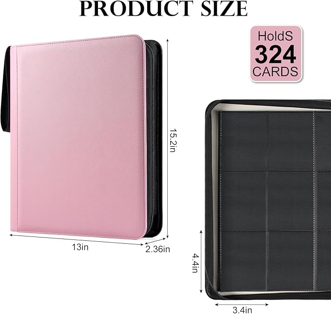 GEAoffice 9 Pockets Top Loader Binder Holds 324 Cards, Premium PU Leather - Image 4