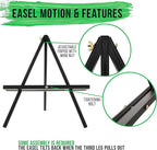 U.S. Art Supply 12" Black Wood Tabletop Easel - Image 3