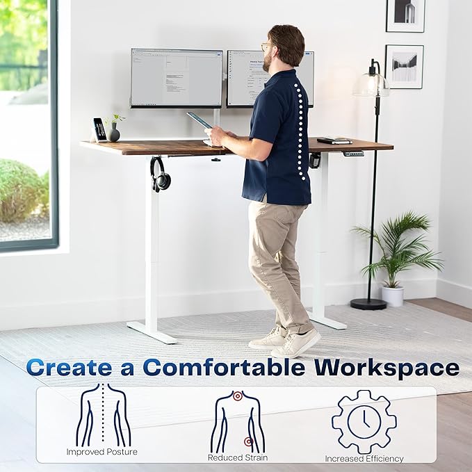 VIVO Electric 71 x 30 in Rustic Standing Desk, Memory Height Adjustment - Image 4