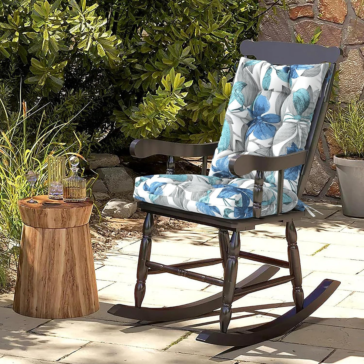 DYTXIII Set of 2 Rocking Chair Cushions for Outdoor/Indoor Use,Water Resistan...