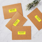 Avery Printable Address Labels, Sure Feed Technology, 1" x 2-5/8", Neon Yellow, Laser & Inkjet Compatible, 750 Blank Labels, Great for Branding, Mailing, Organizing, and More (5972), (Pack of 5)