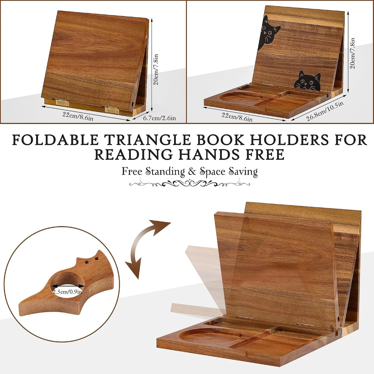 Book Holder Stand for Reading Rest Wooden Book Rest Book Nook Reading Valet
