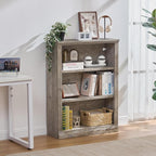 RWYHG 43" Grey Tall Bookshelf, 3-Tier Thick Wooden Book Shelf - Image 8