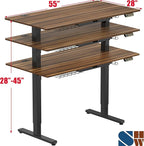 SHW 55 x 28 Inches Electric Height Adjustable Standing Desk - Image 3
