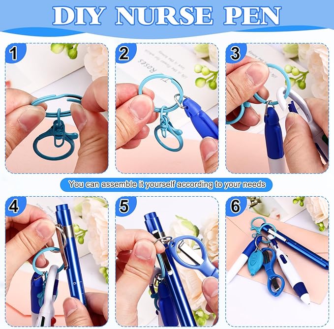 12 pcs Nurse Pen Set Two Colors Blue Green Include Permanent Marker Pen Pen - Image 3