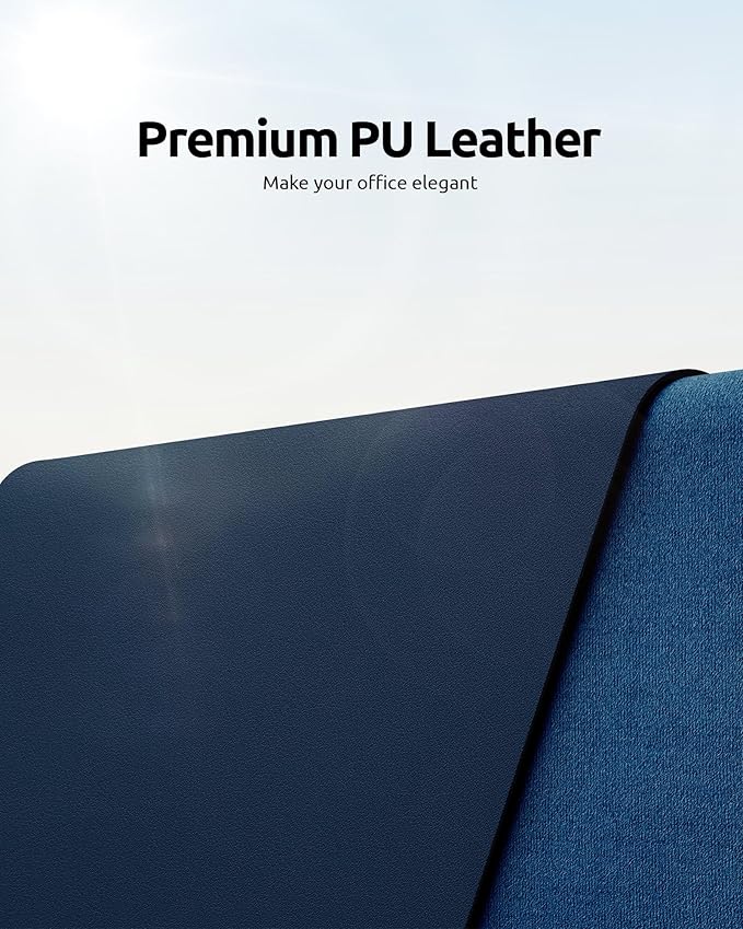 YSAGi Leather Desk Protector, Office Mat, Large Mouse Mat, Non-Slip PU Leather - Image 2
