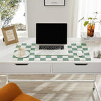 Ohocut Checkered Desk Mat, Large Cute Aesthetic Retro PU Leather Computer - Image 4