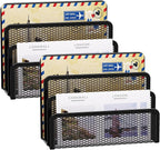 Marbrasse Mail Organizer for Desk, 3-Slot Mesh Metal Mail Holder countertop by Marbrasse