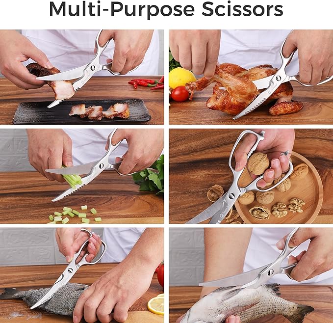 Sunnecko Kitchen Scissors for Food, Heavy Duty Scissors All Purpose Kitchen - Image 7