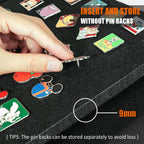 tutata Pin Display Binder, Felt Pin Boards, 280 Pins Capacity, Black | No Scratching, Large Capacity, Double-sided storage