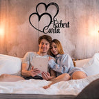 Personalized Valentines Metal Wall Sign, Custom Infinity Heart Love Couple Name - Image 3