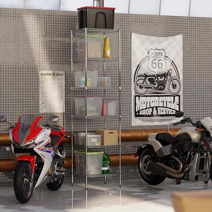 Regal Altair 21" Deep x 24" Wide x 96" Height Wire Shelving Kit | 6-Tier | NSF - Image 2