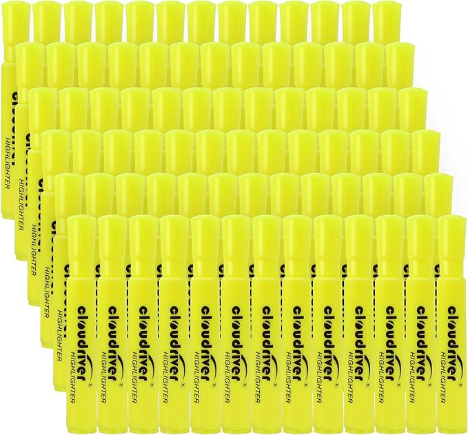 cloudriver Highlighters Bulk Pack of 78, Chisel Point, Quick Drying Ink by cloudriver