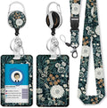 Giancomics Floral Lanyards for Id Badges, Weeds ID Badge Holder by Giancomics