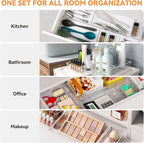 6 Pack Large Clear Plastic Drawer Organizer Trays, Acrylic Kitchen Drawer - Image 3