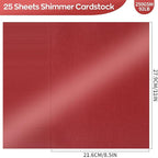 25 Sheets Red Shimmer Cardstock 8.5 x 11Inch Glitter Card Stock 92lb - Image 2
