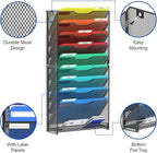 samstar 10 Tier Wall File Organizer, Hanging Wall Mount File Holder Paper - Image 5