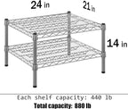 Regal Altair 21" Deep x 24" Wide x 14" Height Wire Shelving Kit | 2-Tier | NSF - Image 3