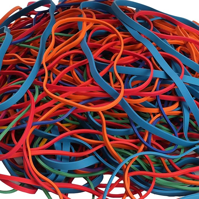 Rubber Bands Assorted Sizes Multicolor 0.5lbs 4 sizes large rubber bands heavy - Image 3