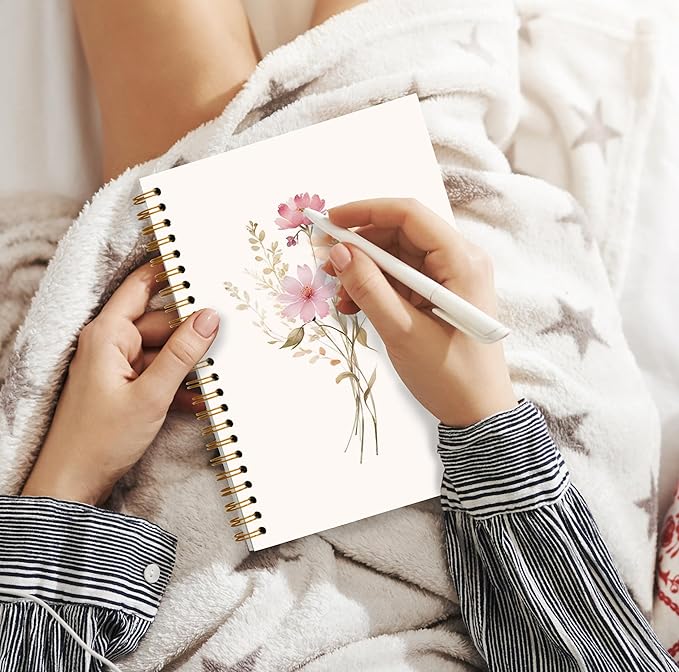 JWVK Rustic Wild Flower Spiral Notebook, Vintage Floral Botanical Notebooks - Image 5