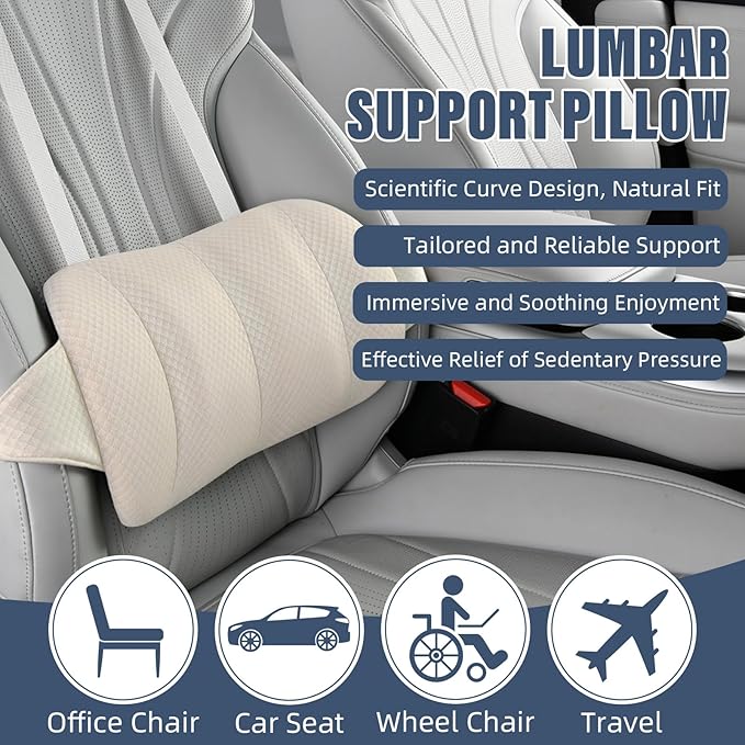 KAYI Lumbar Support Pillow for Car, Memory Foam Lumbar Pillow - Image 6
