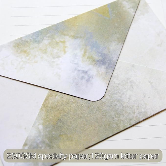Tuhangcc Stationary Paper Set Minimalism- Hand Blended Colors, 12 Envelopes & - Image 3