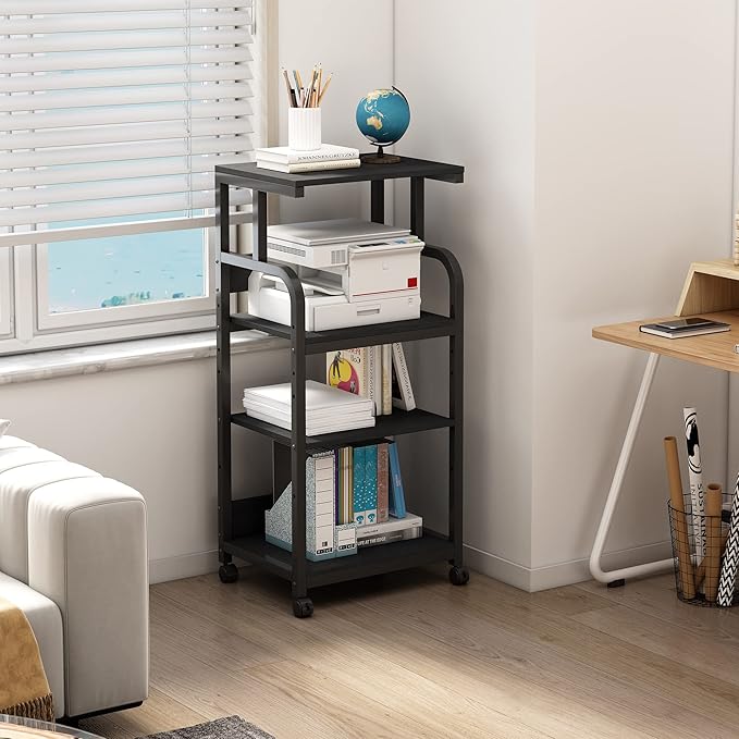 Fannova Printer Stand with Adjustable Shelf, 4 Tier Large Tall Printer Table - Image 2