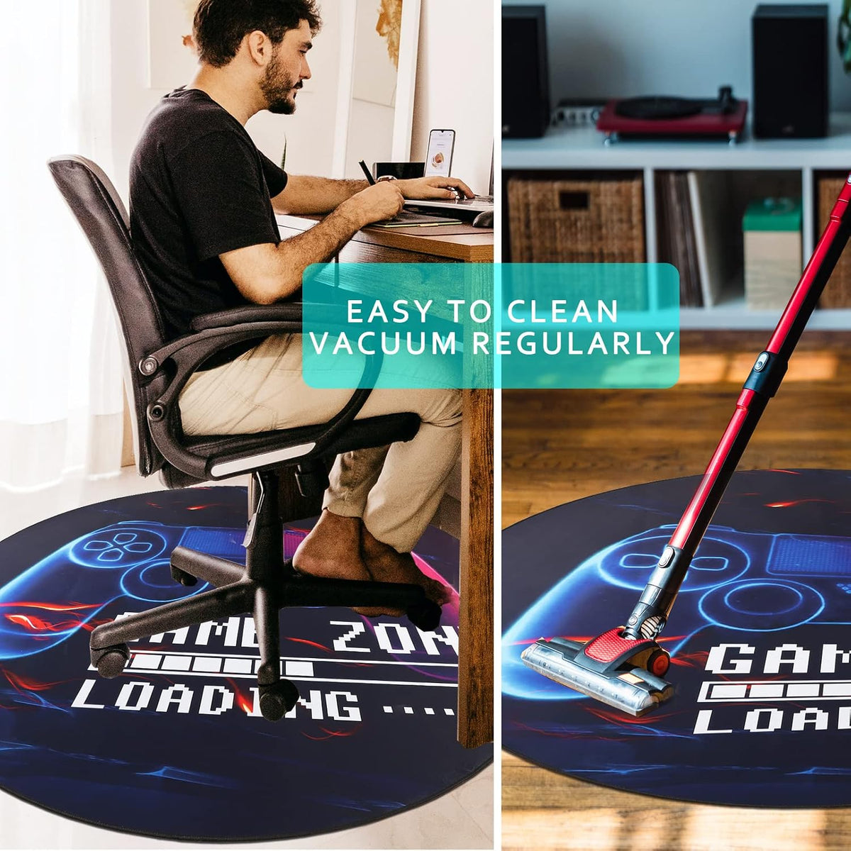 Yincimar Gaming Chair Mat for Hardwood Floor,Anti-Slip Floor Protector Game C...