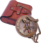 Handcrafted Vintage Brass Sundial Compass – Antique Nautical Sun Clock by BAZROSSUniqueCompass