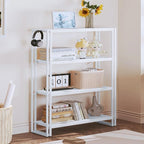 HCHQHS Bookshelf, 4-Tier Industrial Bookcase, Freestanding Tall Bookshelves - Image 2