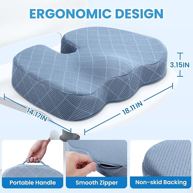 TushGuard Office/Car Seat Cushion, Non-Slip Sciatica & Back Coccyx Tailbone - Image 2